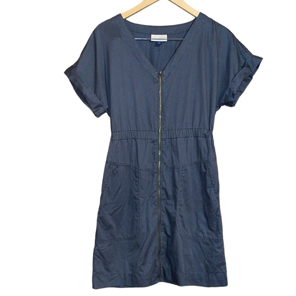 •UNIVERSAL THREAD•GRAY ZIP UTLITY DRESS WITH FRONT POCKETS AND CUFF SLEEVE XS - Picture 1 of 10